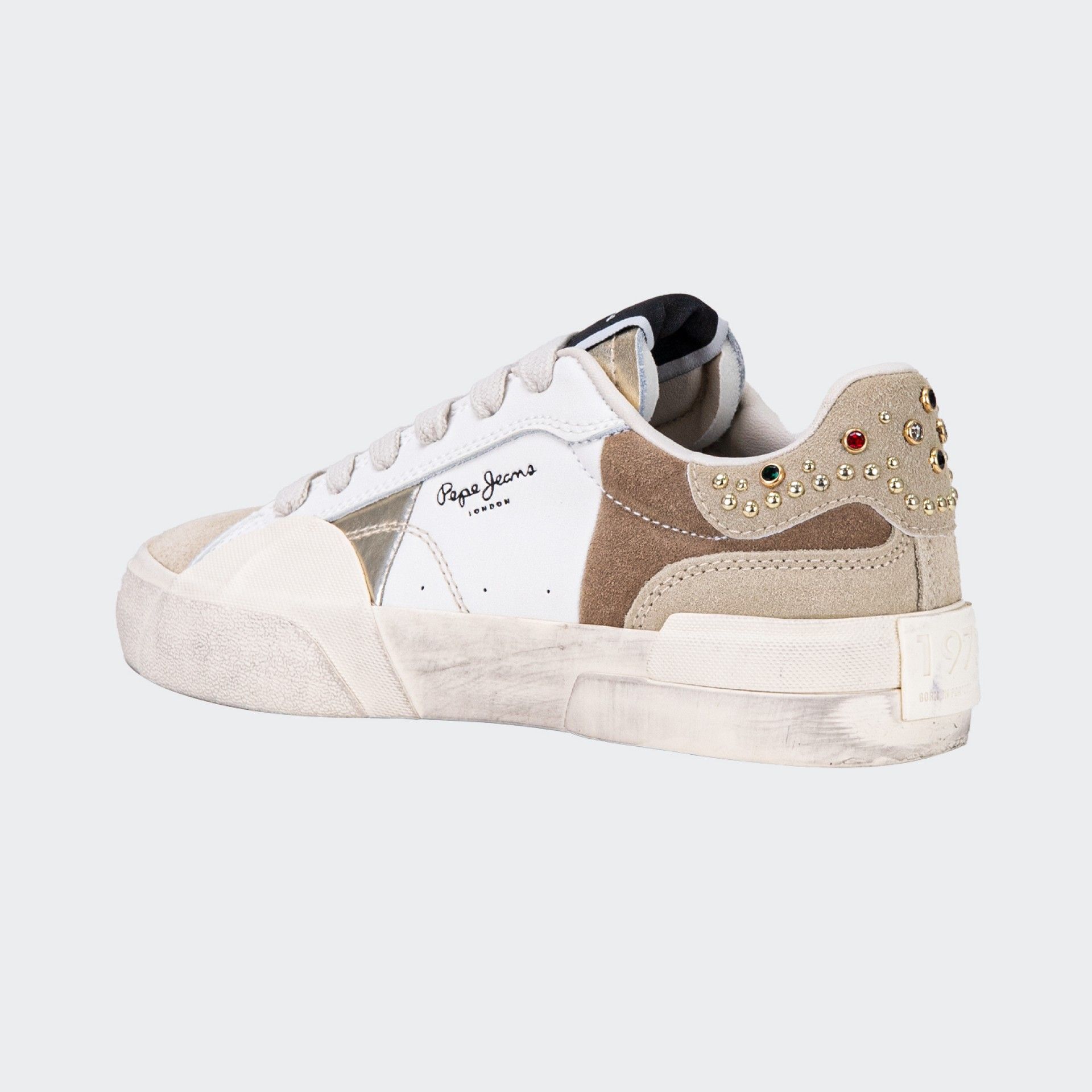 Baskets en cuir Pepe Jeans avec détails en strass