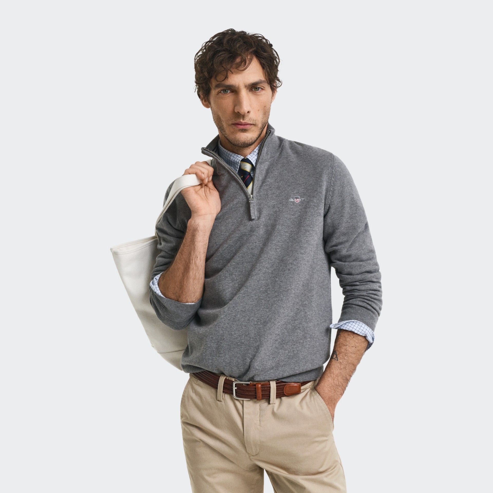 Pull en maille demi-zippé Gant