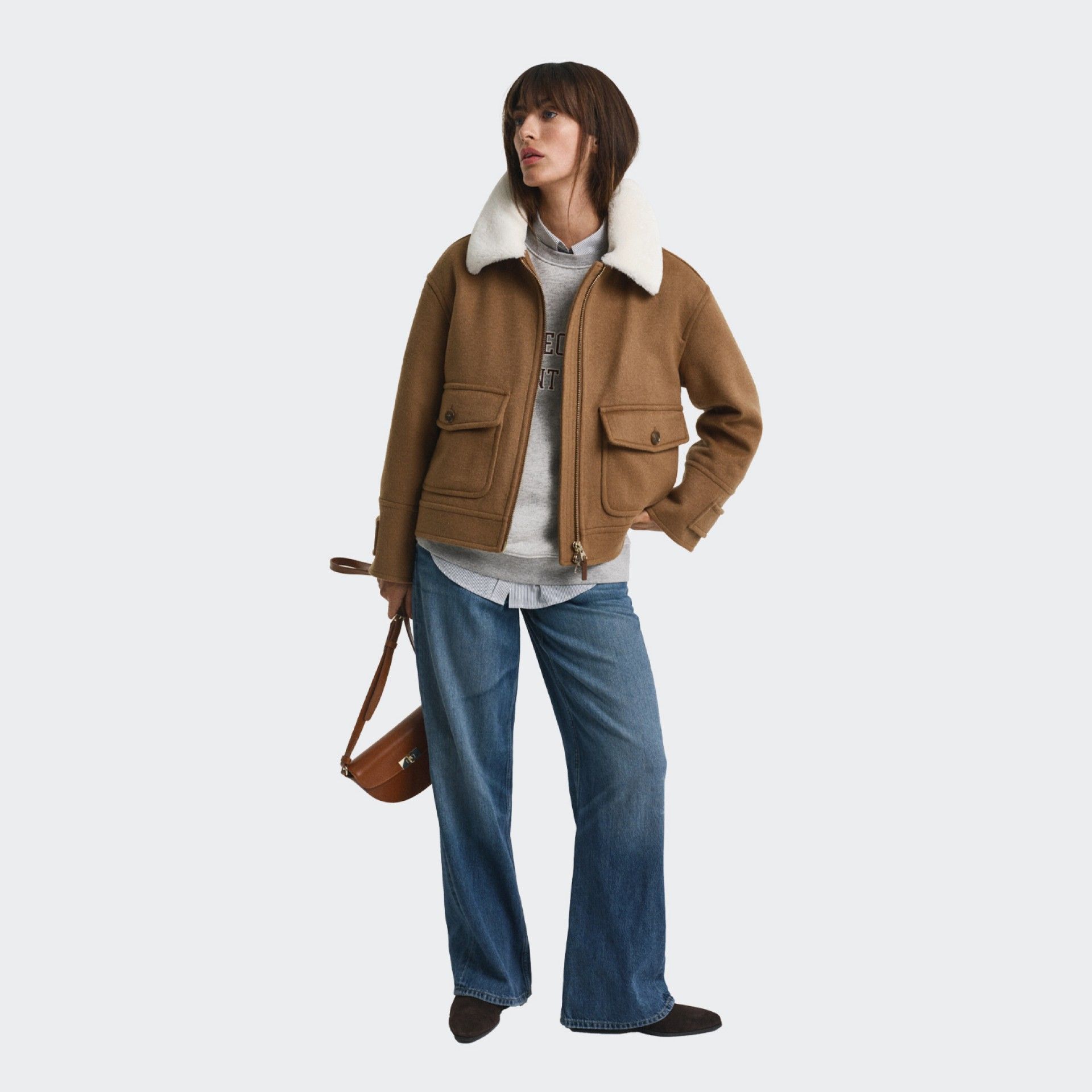 Chaqueta de aviador de mezcla de lana Gant