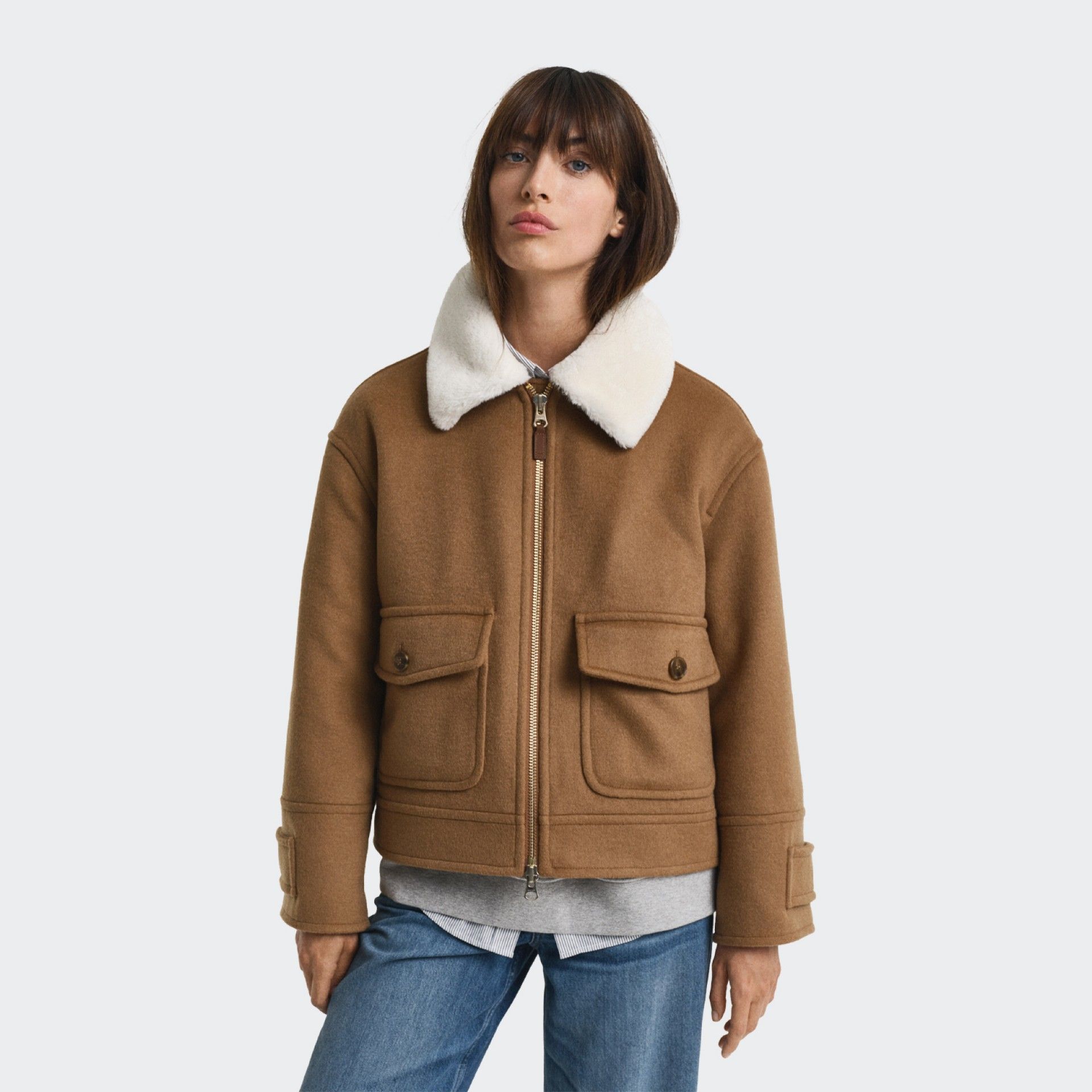 Chaqueta de aviador de mezcla de lana Gant