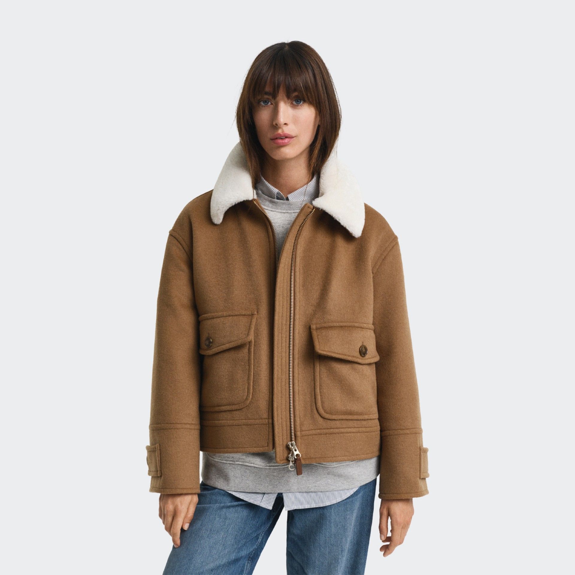 Chaqueta de aviador de mezcla de lana Gant