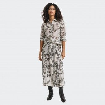 Long pleated skirt with Tree Gant print
