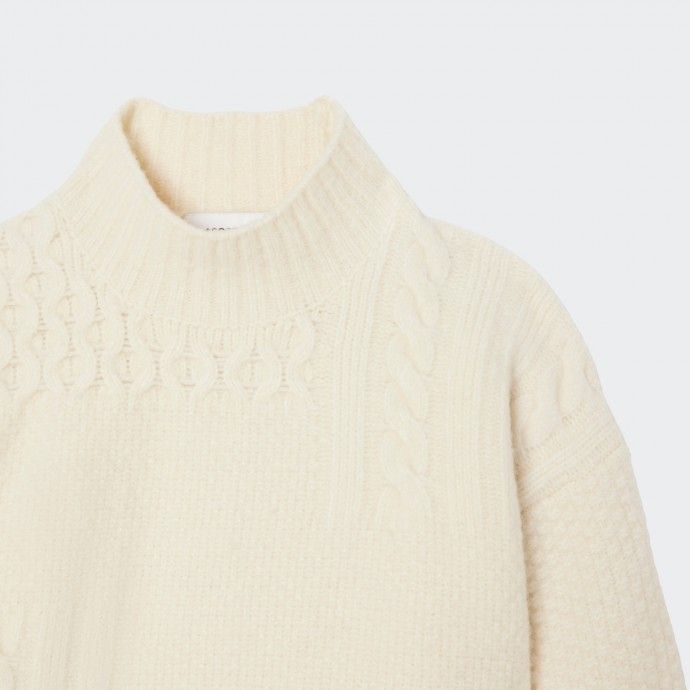 Suéter de punto de cuello alto de lana Lacoste