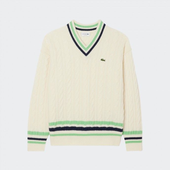 Pull en laine Lacoste  col en V