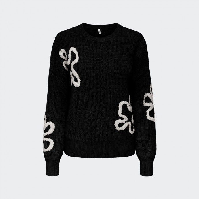 Pull en tricot fleuri uniquement
