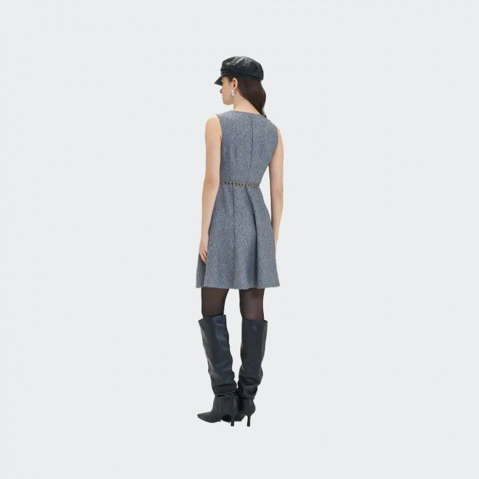 Vestido Tweed Elástico com Cinto Goa Goa