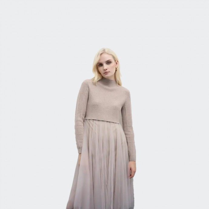 Vestido de Malha e Saia de Tule Goa Goa