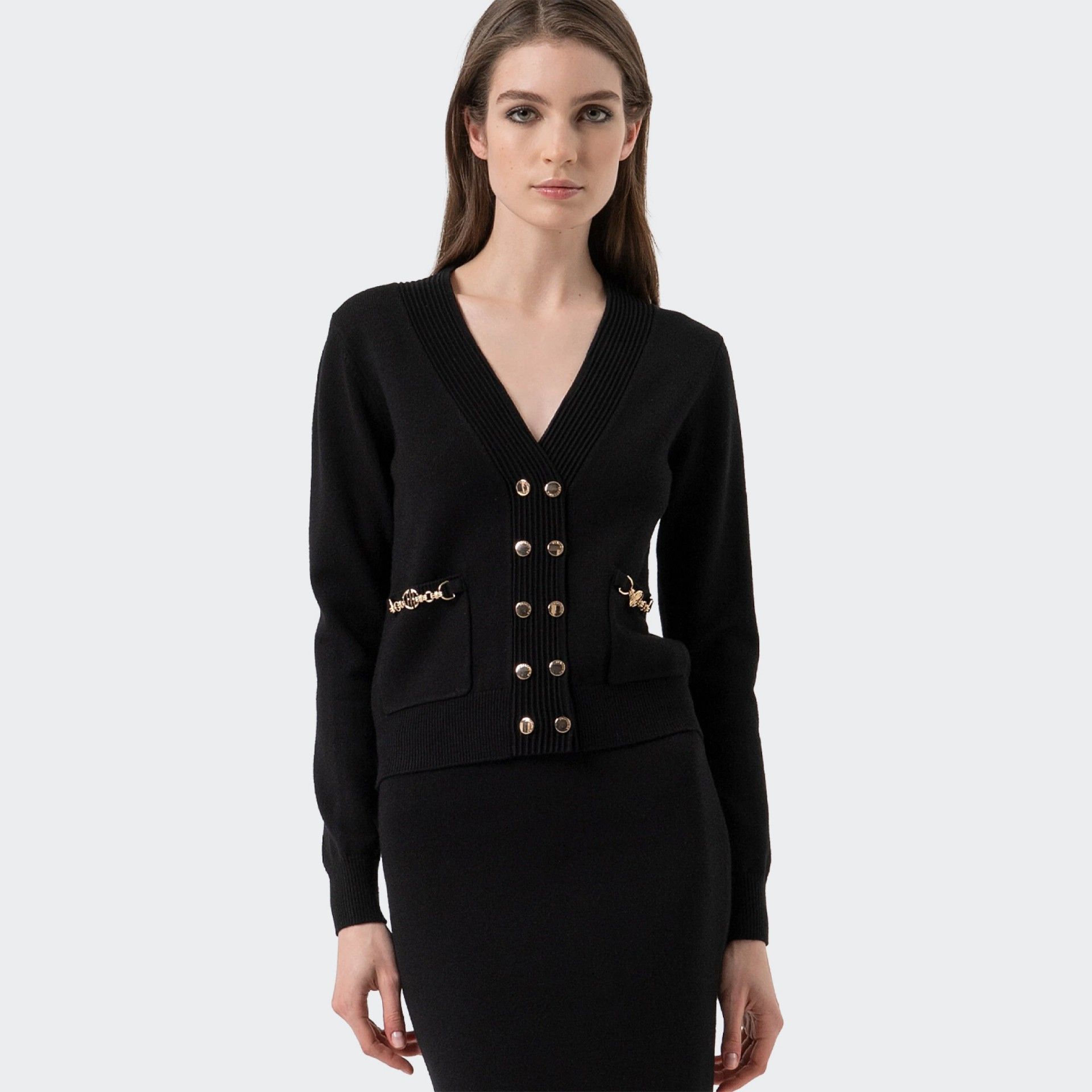 Fracomina Regular Fit Double-Breasted Knitted Cardigan