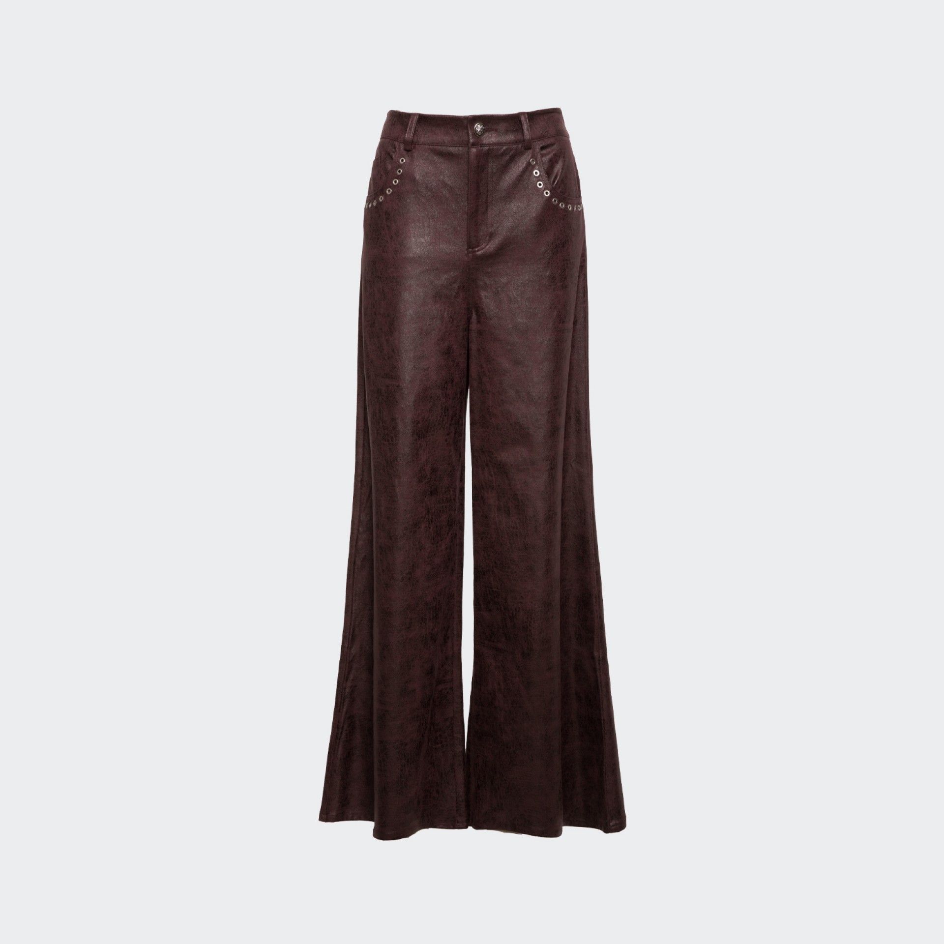 Pantalon à Pattes D'Éléphant en Cuir Synthétique BSB