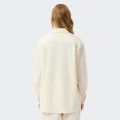 Lacoste Beige Oversized Flannel Polo Shirt