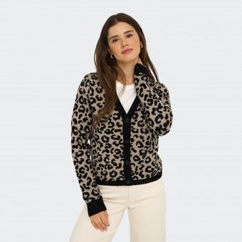 Chaqueta de punto con estampado animal Only