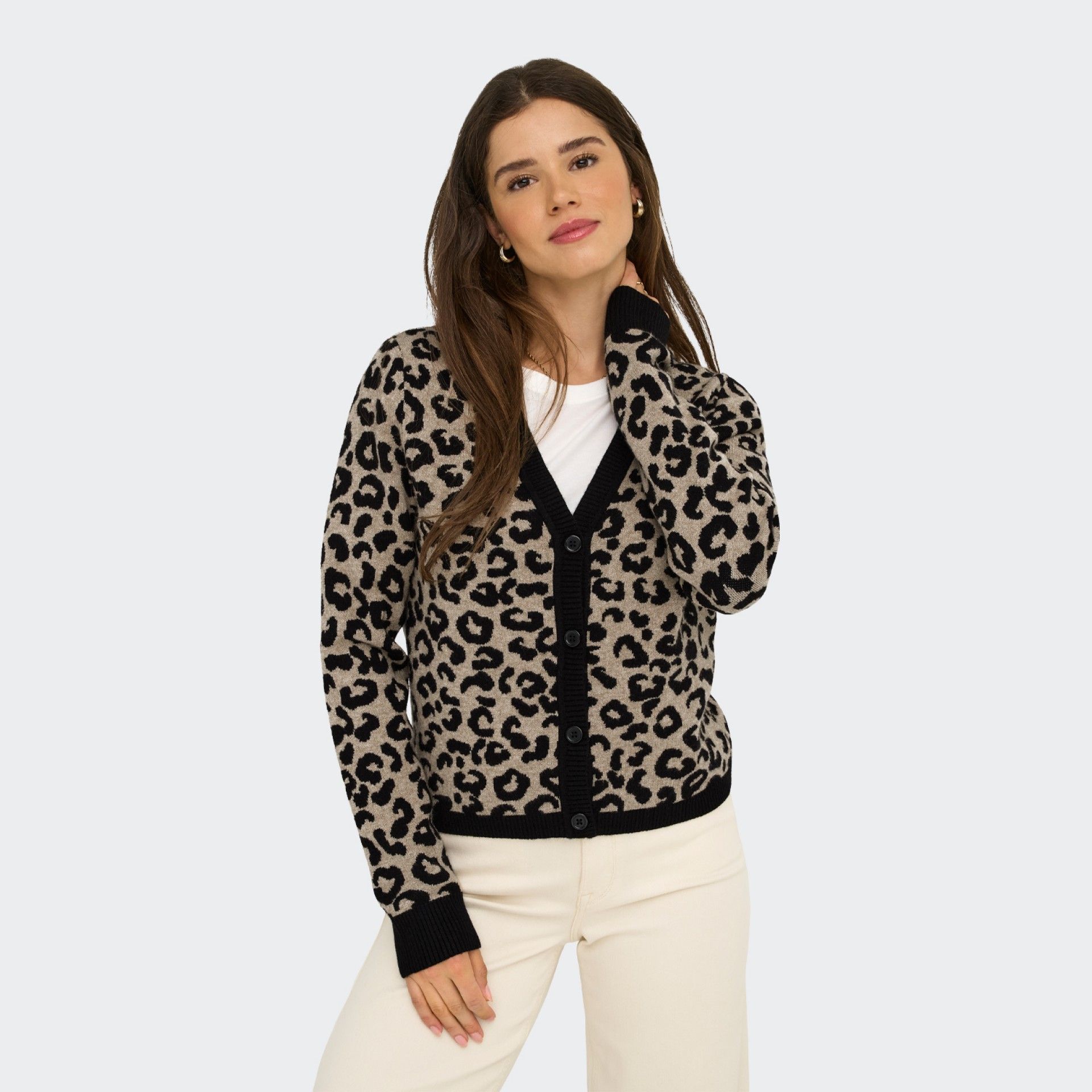 Cardigan en maille imprimé animalier Only