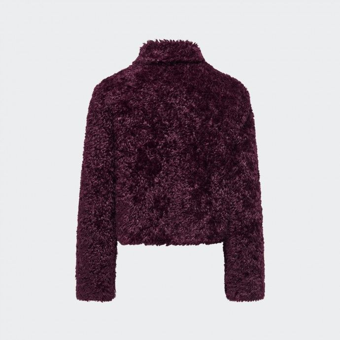ONLGINNY Only Burgundy Fur Coat