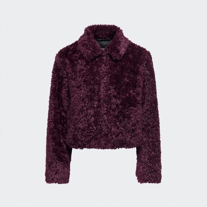 ONLGINNY Only Burgundy Fur Coat