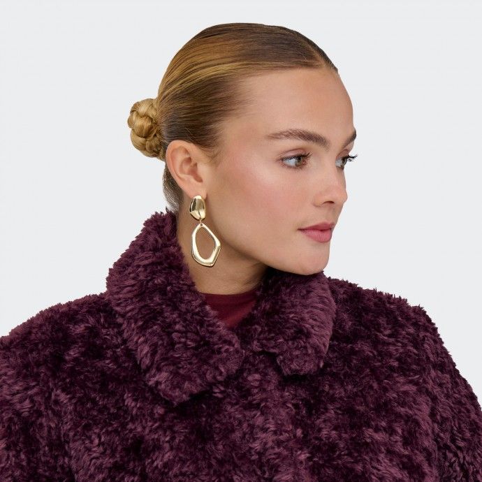 ONLGINNY Only Burgundy Fur Coat