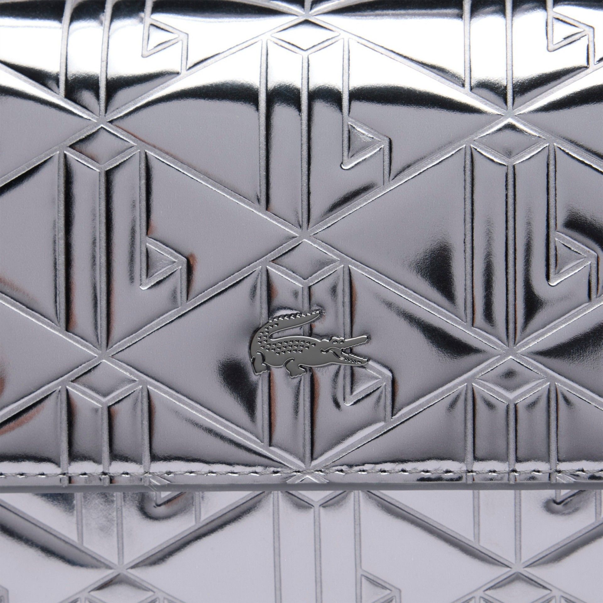 Lacoste Gray Metallic Shoulder Bag