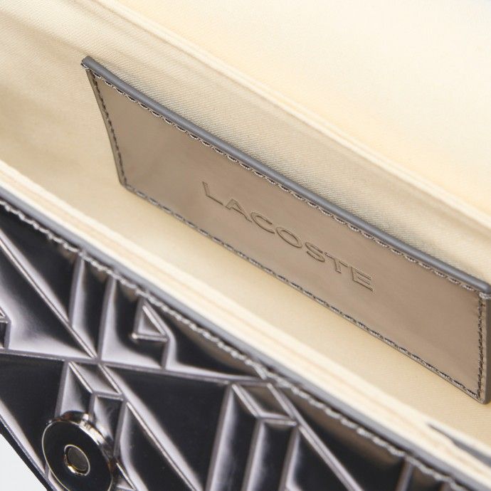 Lacoste Gray Metallic Shoulder Bag