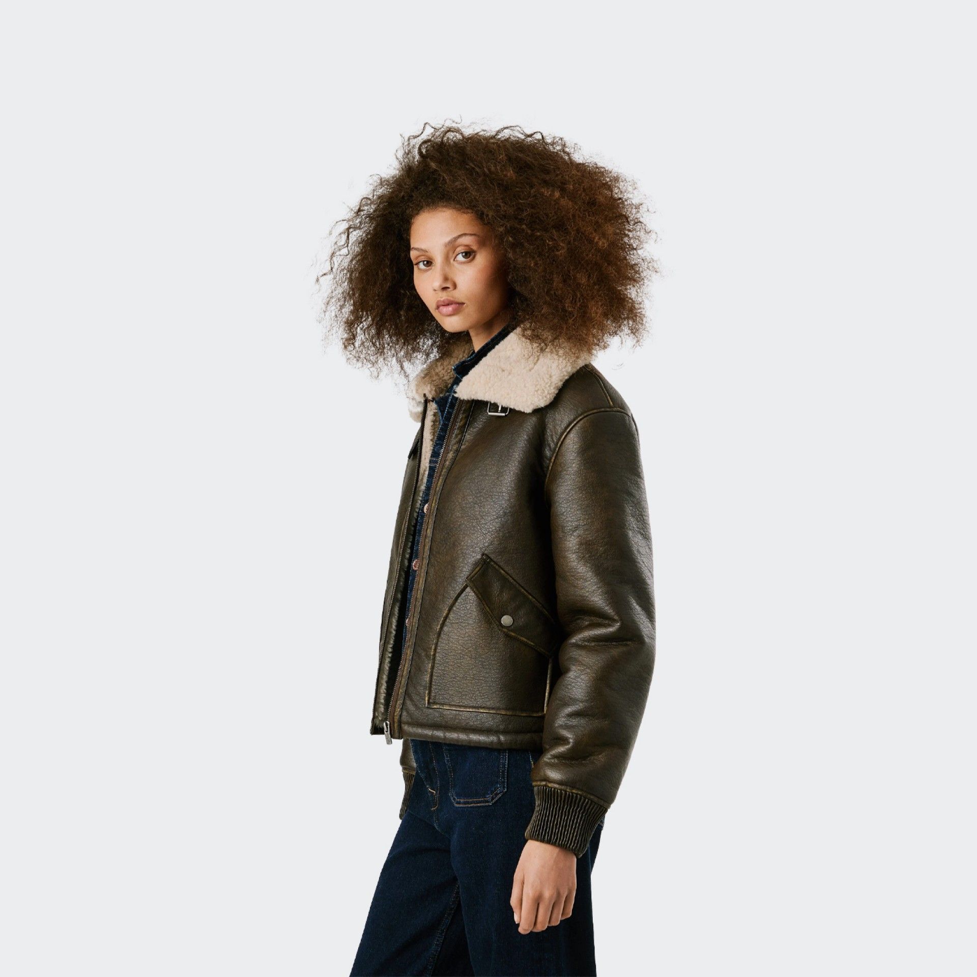 Casaco Bomber Efeito Couro Pepe Jeans