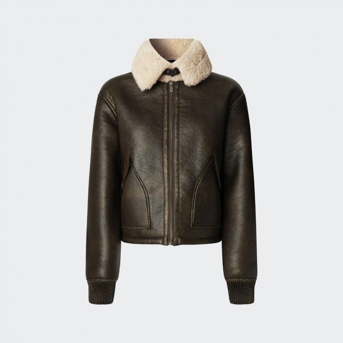 Pepe Jeans Leather Effect Bomber Jacket