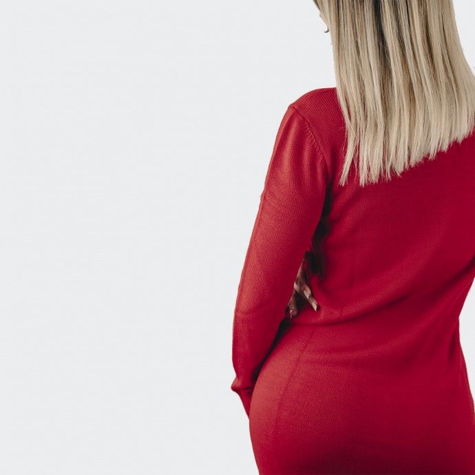 Vestido de punto con logotipo Ga�lle Paris