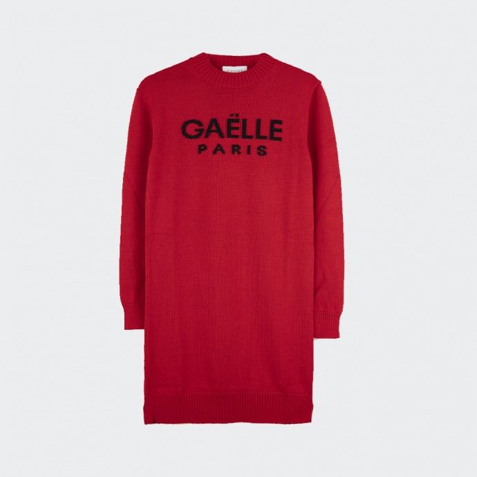 Vestido de punto con logotipo Ga�lle Paris