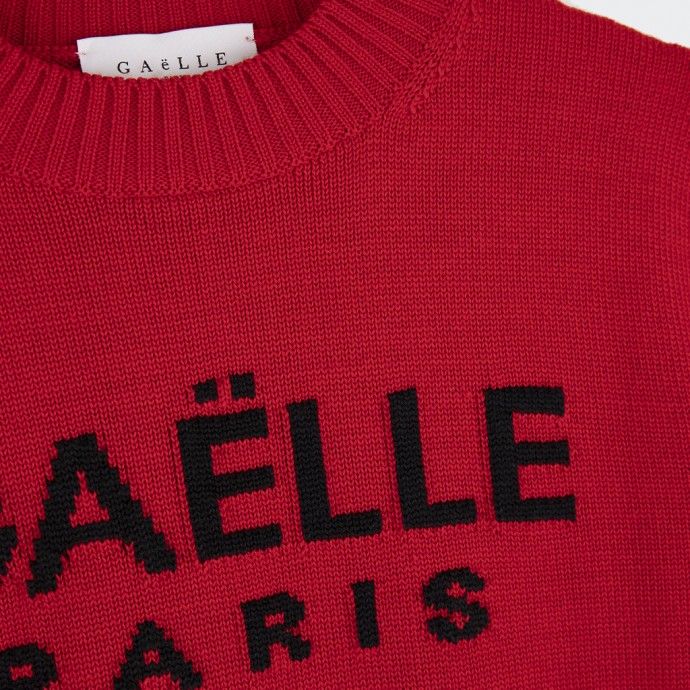 Vestido de punto con logotipo Ga�lle Paris