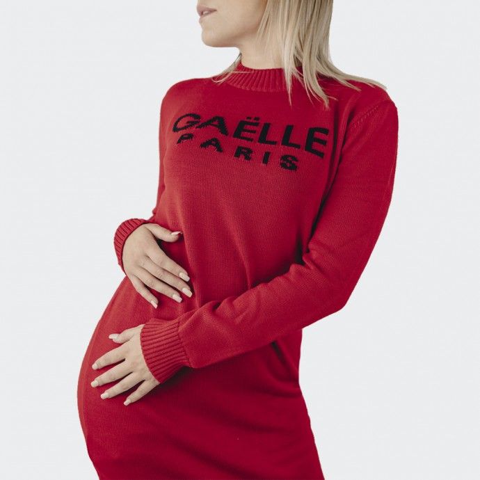 Vestido de punto con logotipo Ga�lle Paris
