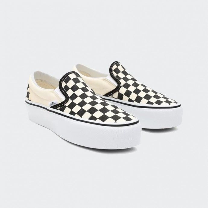 Vans Checkerboard Classic Slip-On Platform Sneakers