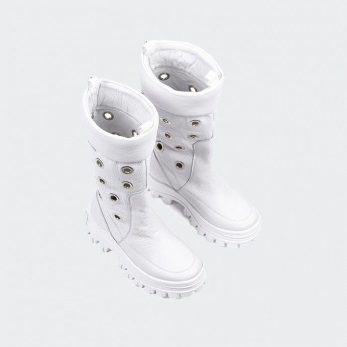 Friendly Fire Madame Silver Eyelets Boots