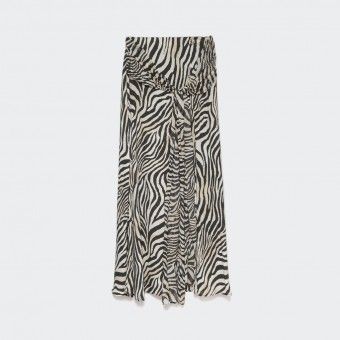 Falda larga con estampado de cebra Ga�lle Paris