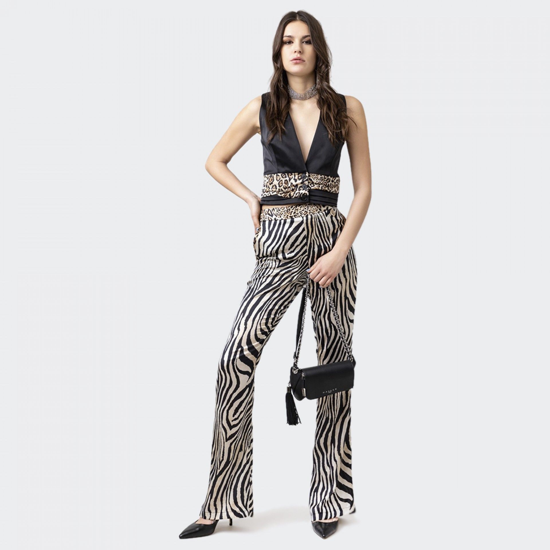 Pantalones palazzo con estampado de cebra Gaëlle Paris