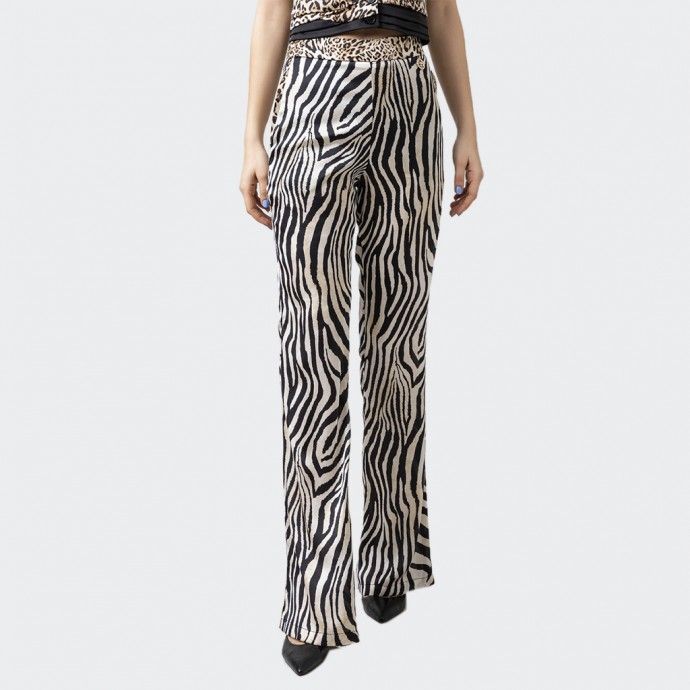 Pantalones palazzo con estampado de cebra Gaëlle Paris