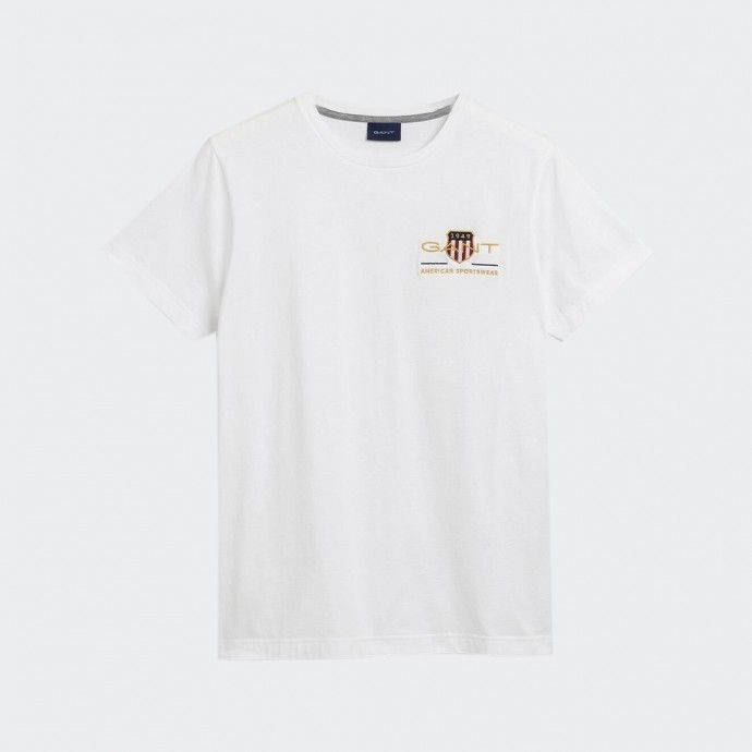 Camiseta GANT Escudo Bordado Blanca