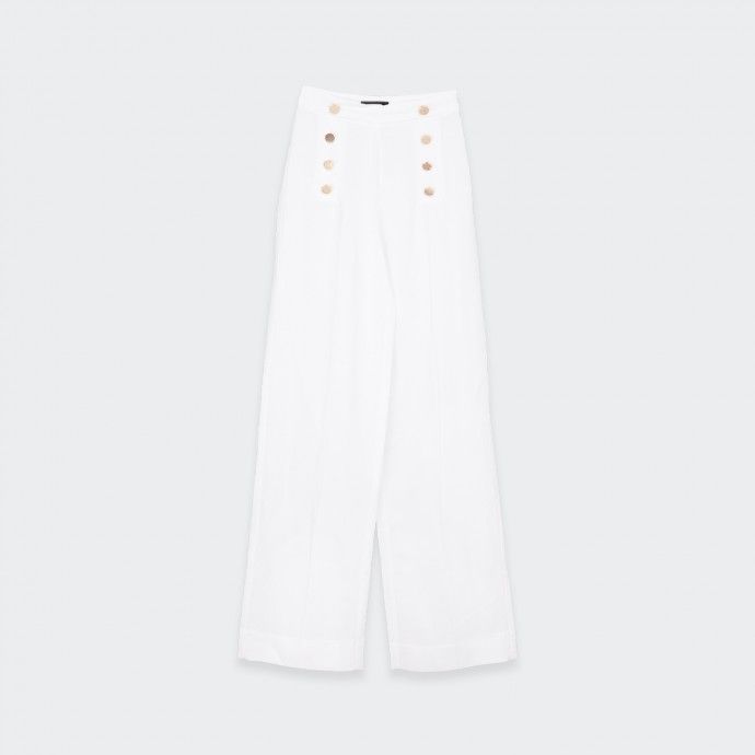 Pantalon palazzo taille haute Fracomina avec boutons dor�s