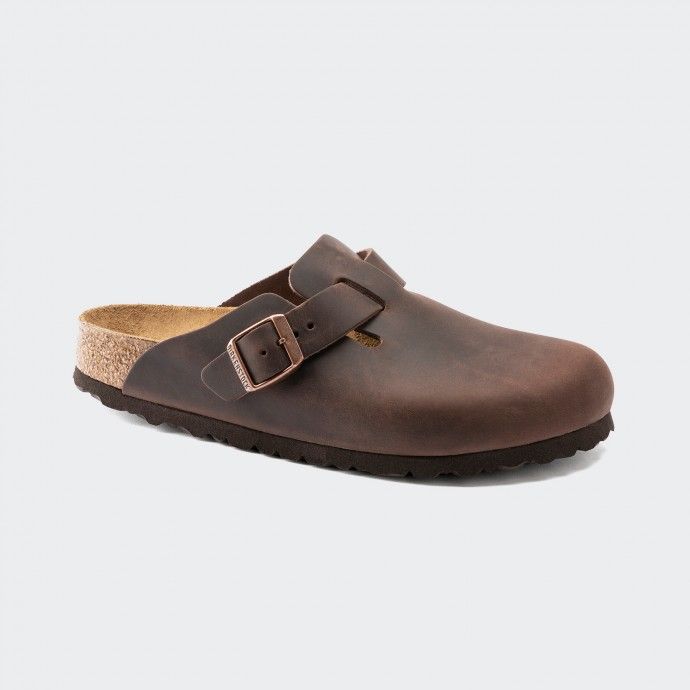 Sabots Birkenstock Boston Habana Cuir Huilé