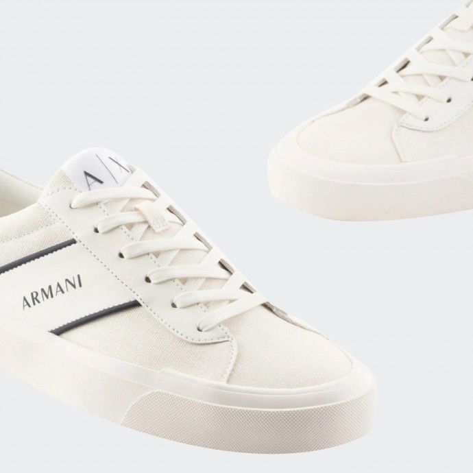Armani Exchange logo leather sneakers