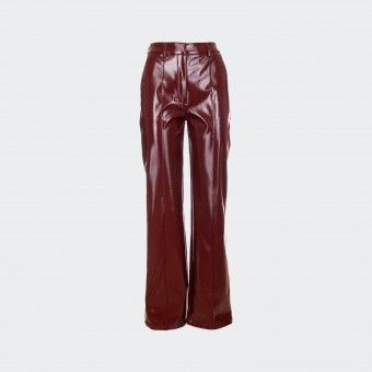 Regular Fit Trousers in Fracomina Eco Leather