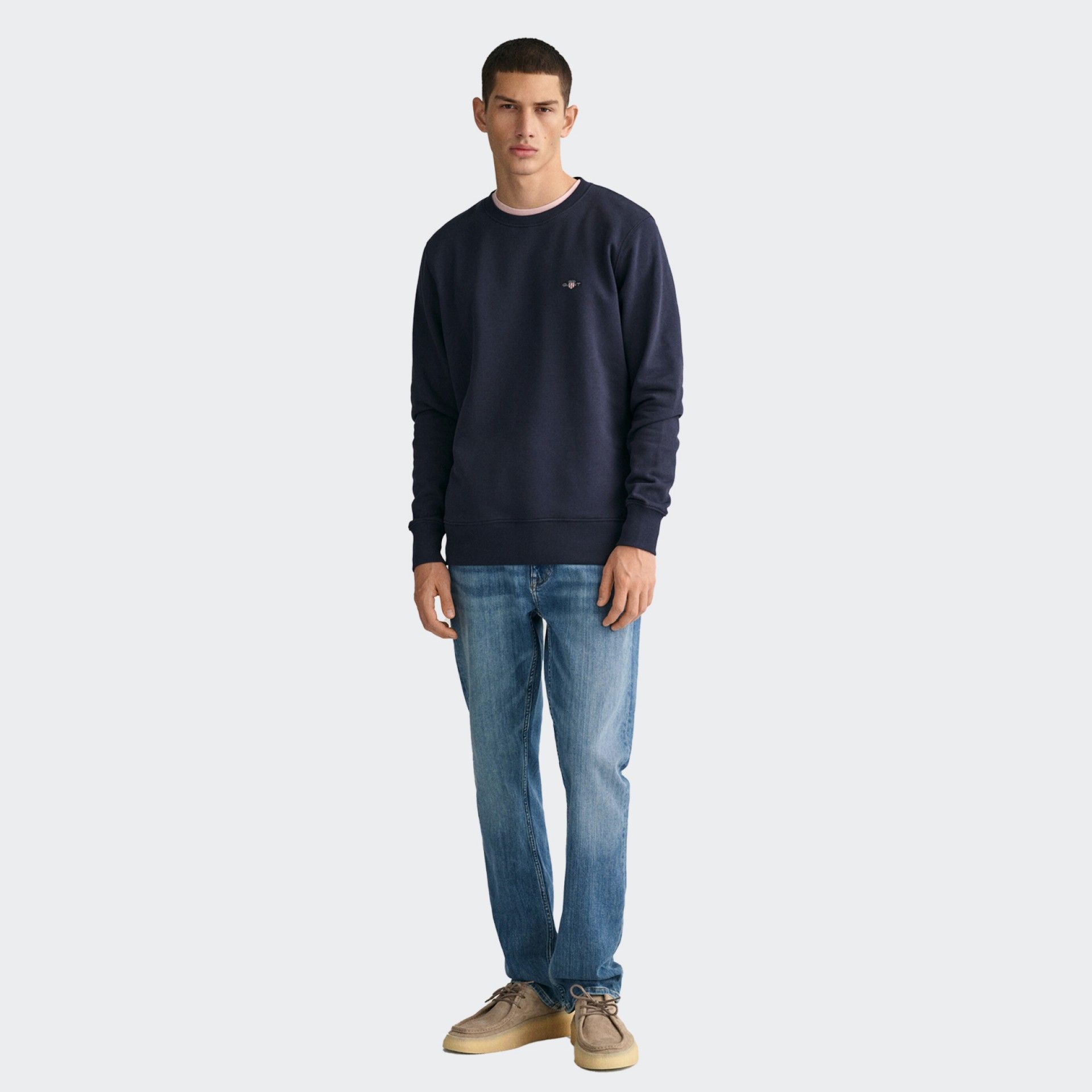 GANT Embroidered Shield Navy Sweatshirt
