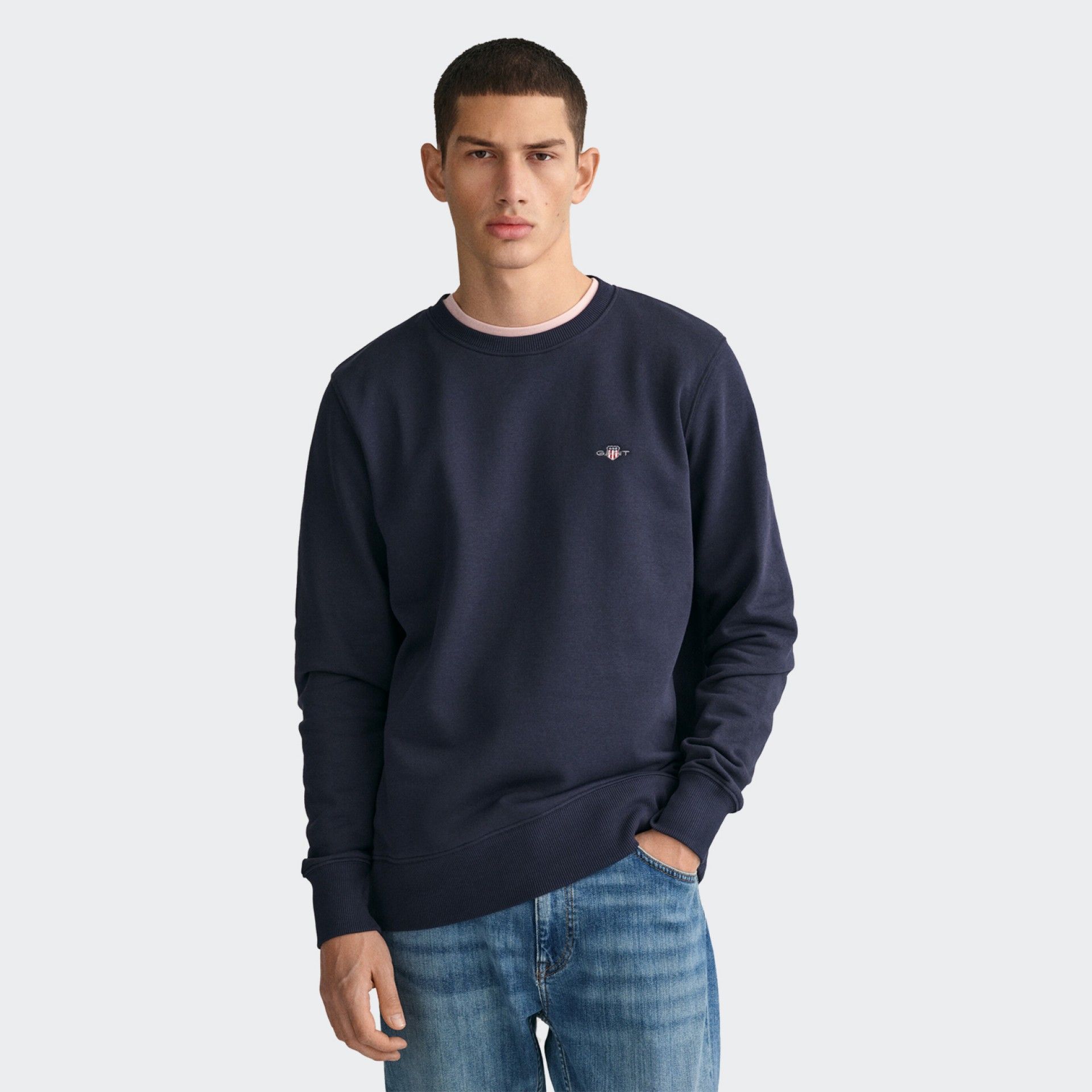 GANT Embroidered Shield Navy Sweatshirt