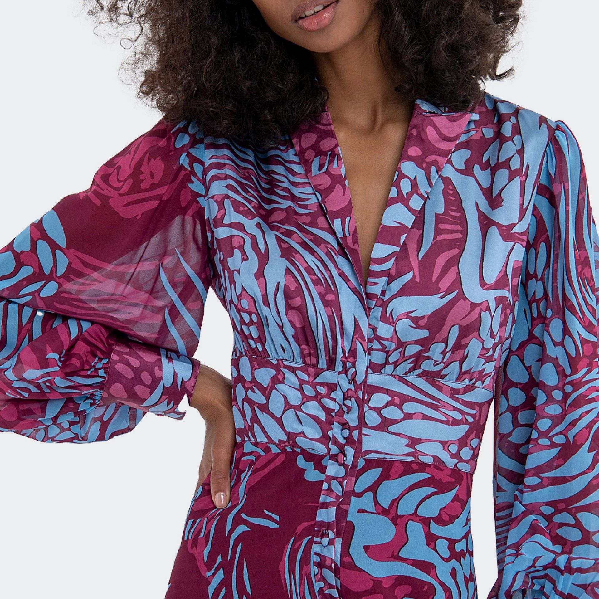 Robe chemise longue Fracomina à motifs