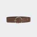 Wide leather belt with BSB buckle