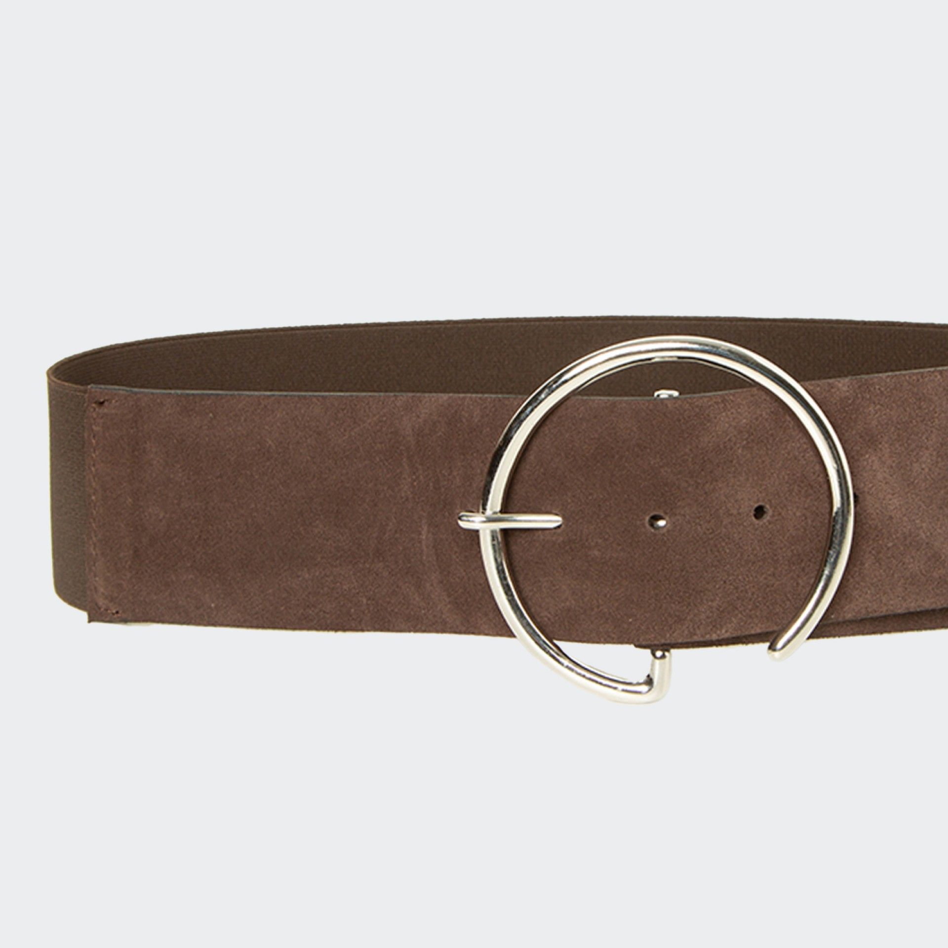Wide leather belt with BSB buckle