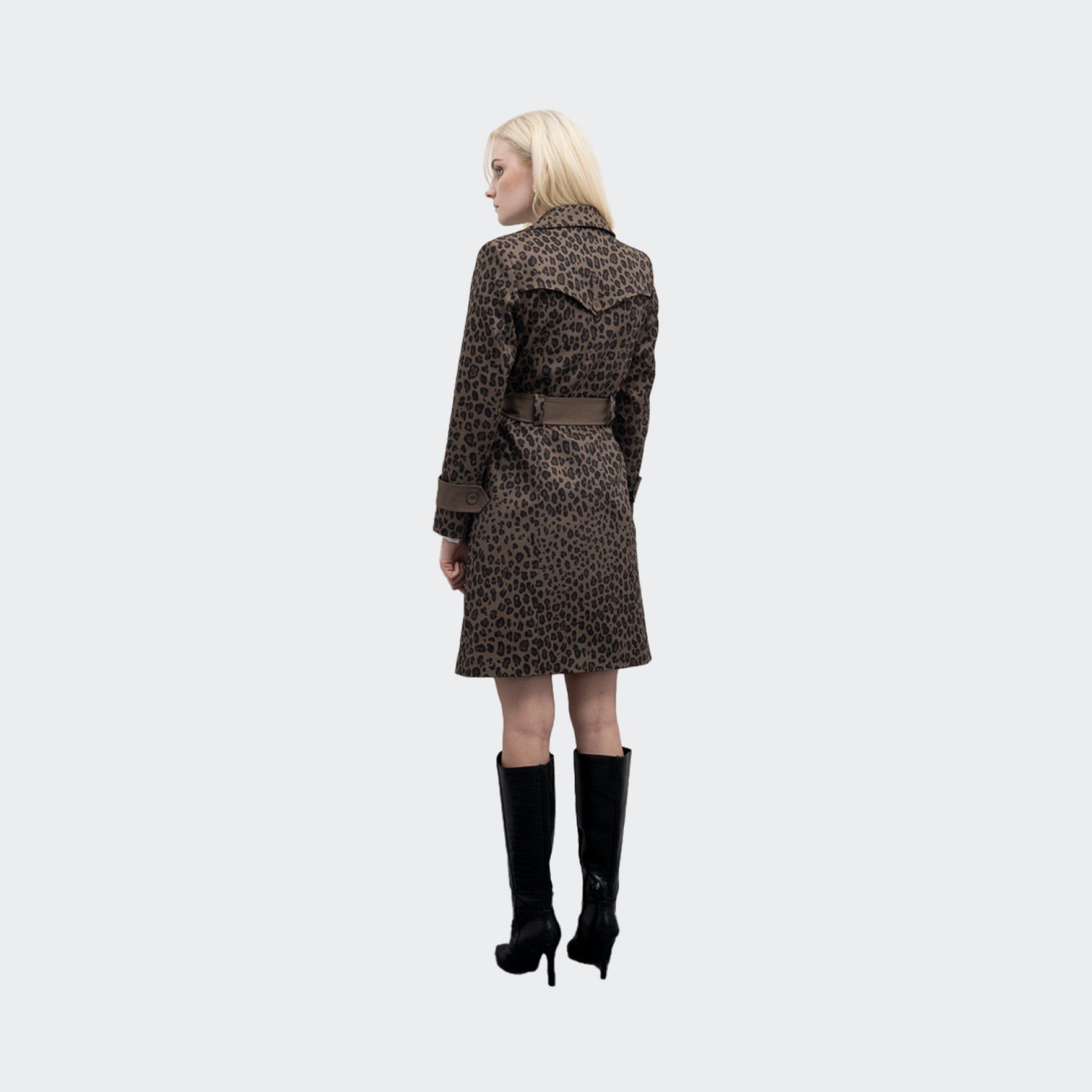 Casaco Trench Coat com Padrão Leopardo Goa Goa