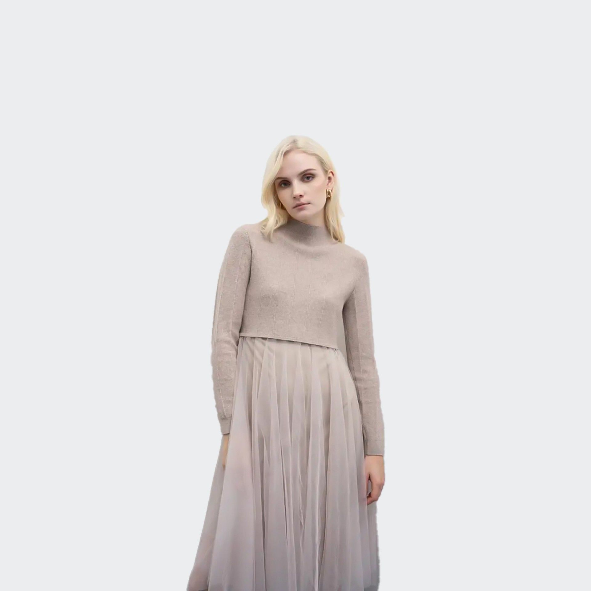 Vestido de malla Goa y falda de tul