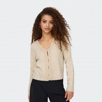 Cardigan en Maille avec D�tails en Dentelle JDY