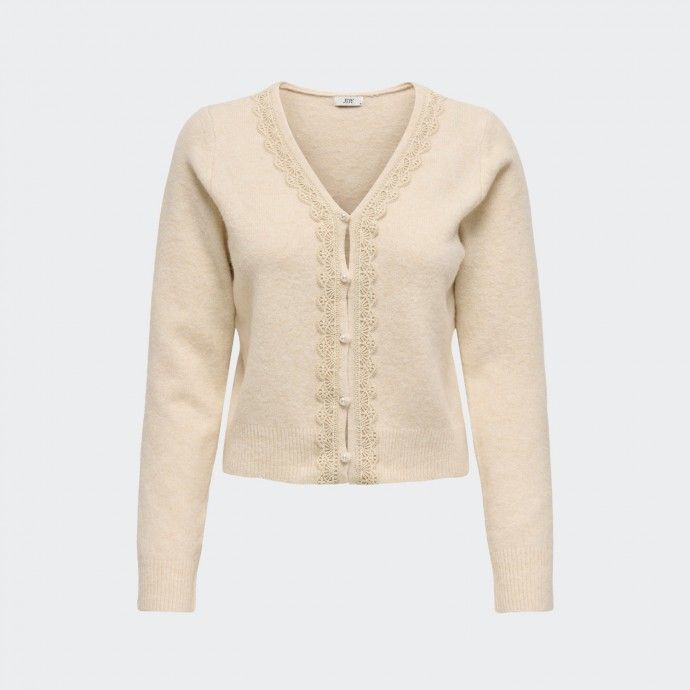 Cardigan en Maille avec D�tails en Dentelle JDY