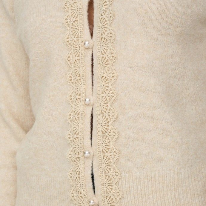 Cardigan en Maille avec D�tails en Dentelle JDY