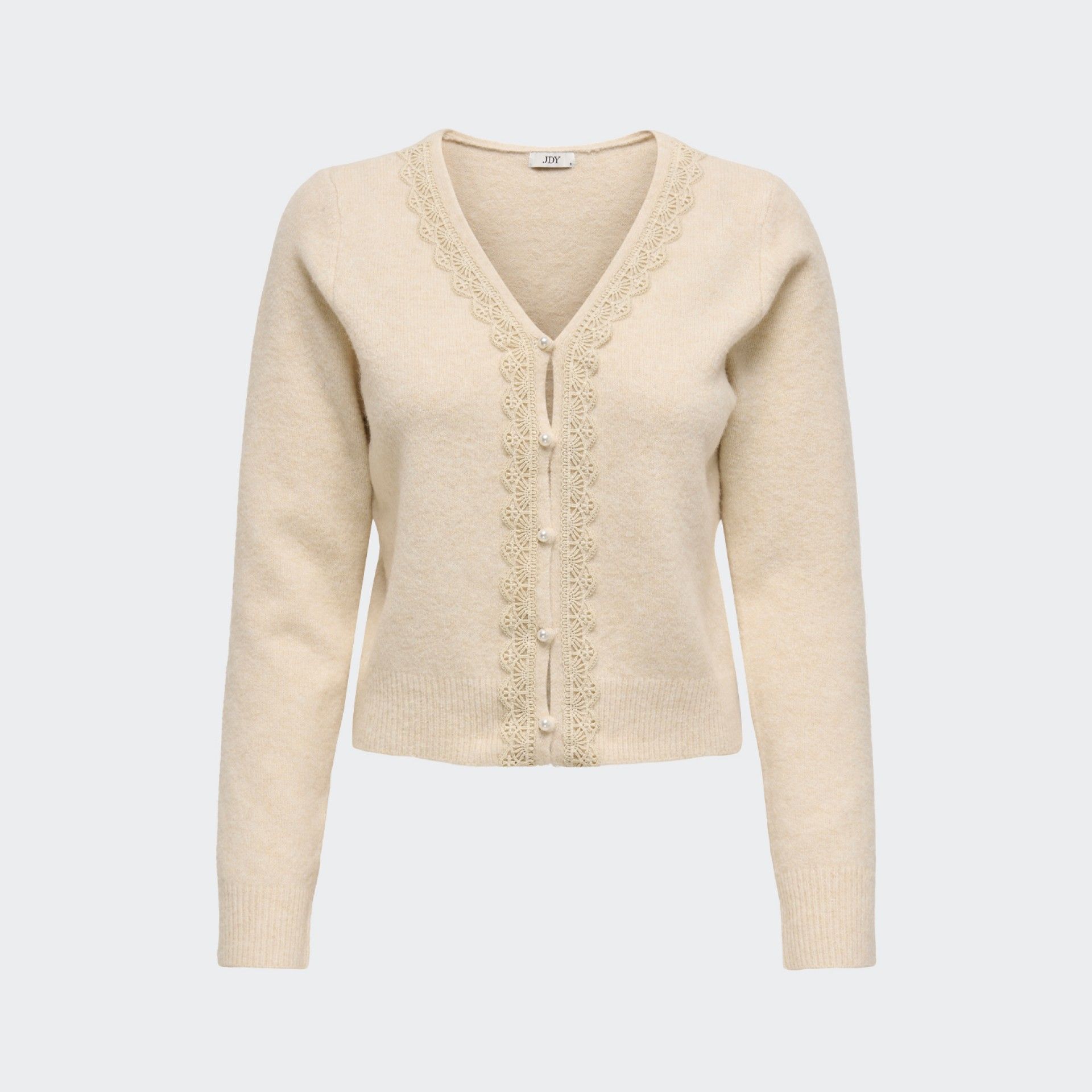 Cardigan de Punto con Detalle de Encaje JDY