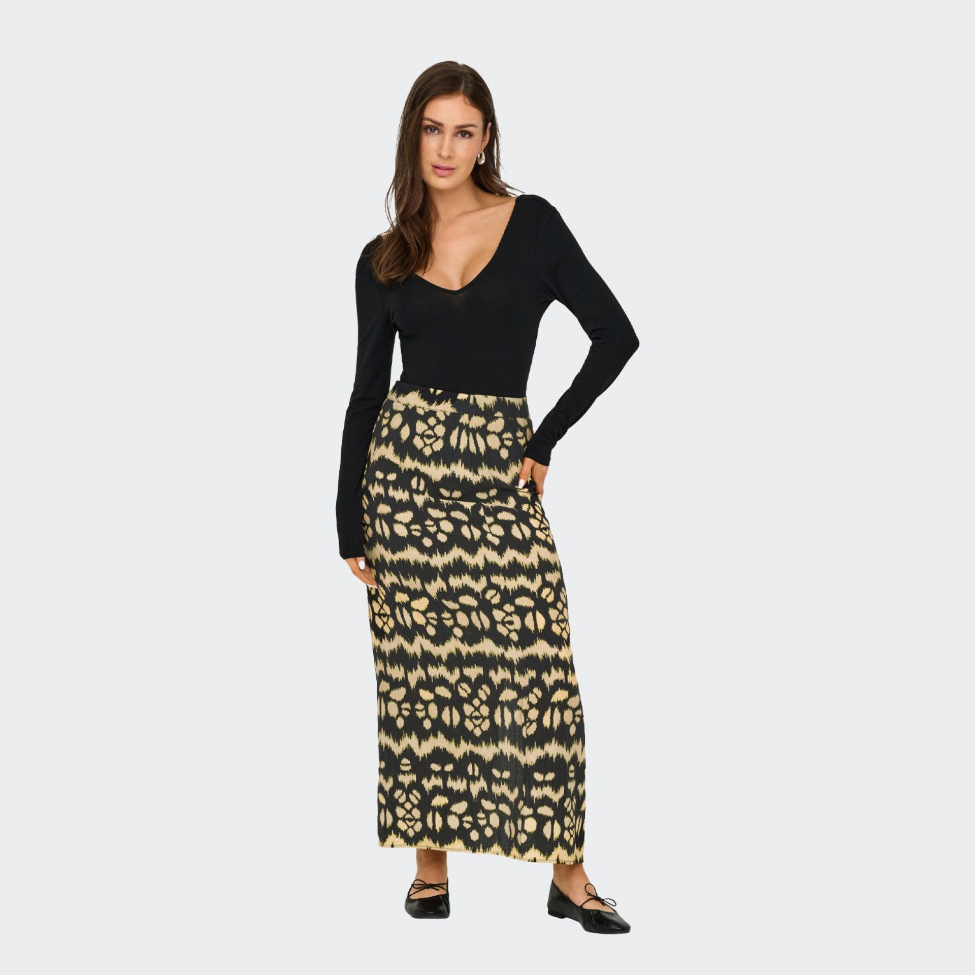 Only Printed Midi Skirt