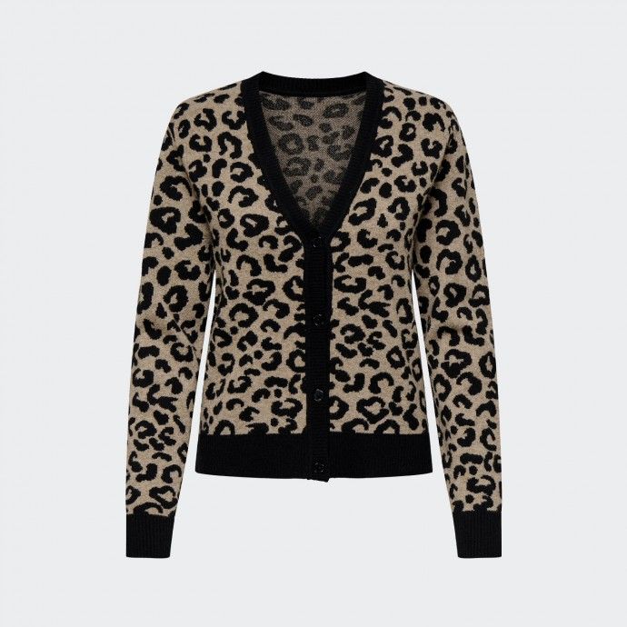 Chaqueta de punto con estampado animal Only